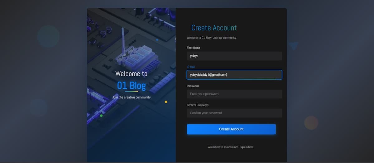 01Blog – Social Blogging Platform — screenshot 5