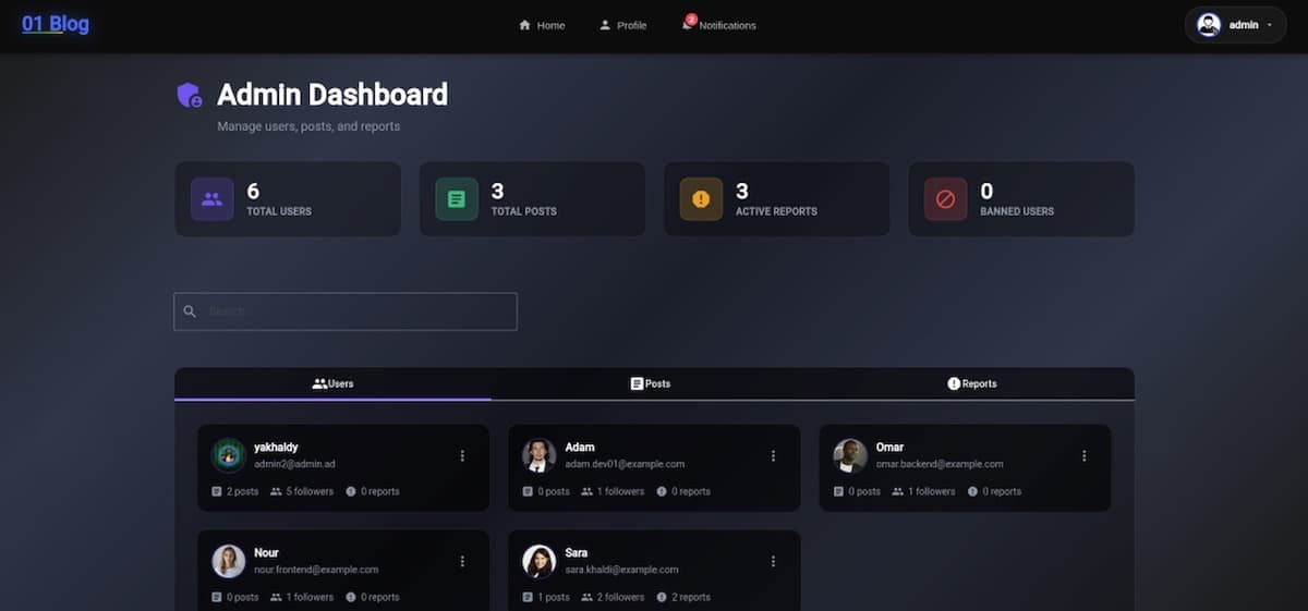 01Blog – Social Blogging Platform — screenshot 3