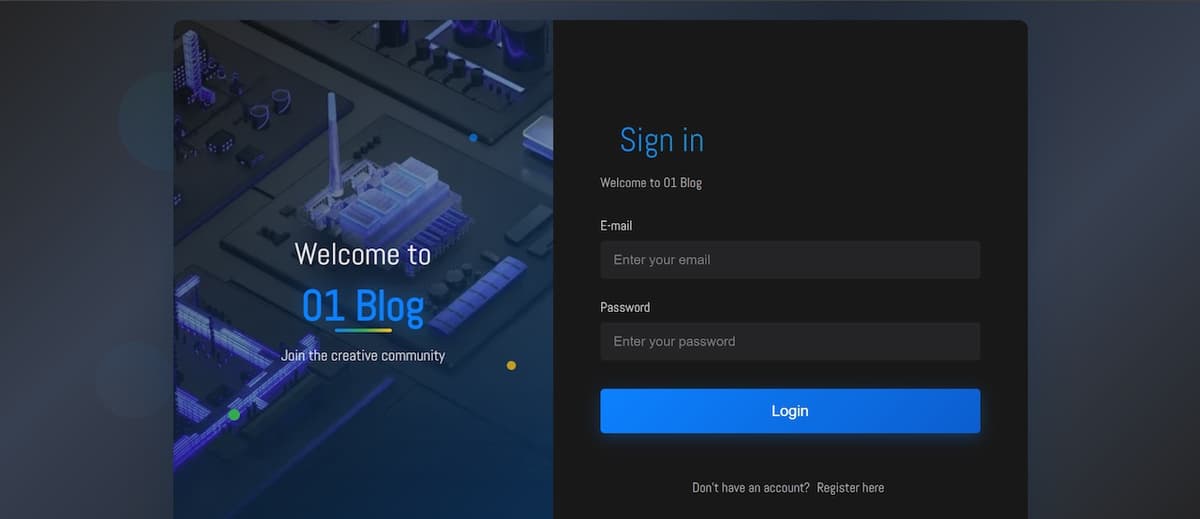 01Blog – Social Blogging Platform — screenshot 4
